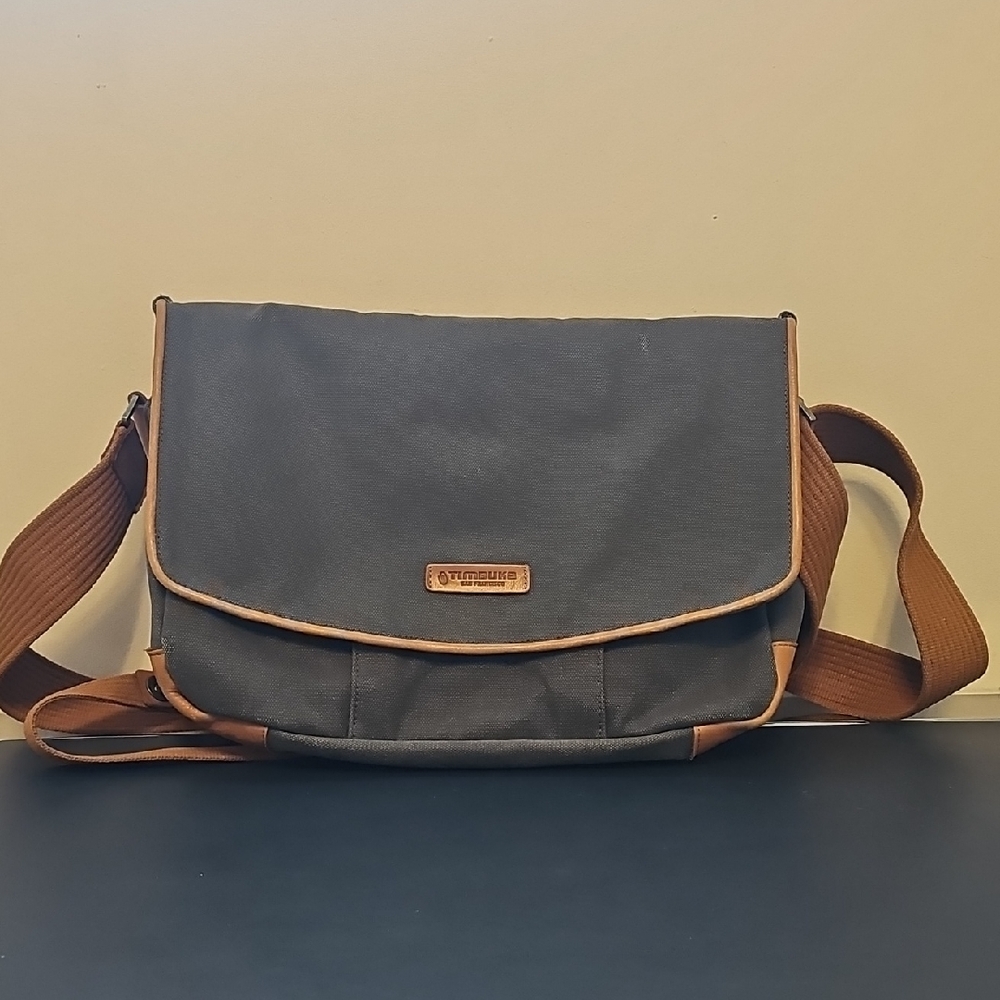 Timbuk2 Gray and Tan Messenger Bag